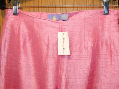 CJ Laing Women's Pink Silk Pants with Embroidery and Mirrors SIZE 6 NEW $184 - Image 1 of 4