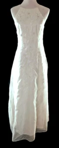 Maxi Vestido Roberta Blanco con Cuentas Bordado Baile de graduación/Boda/Formal ~ Talla 11/12 - Imagen 1 de 9