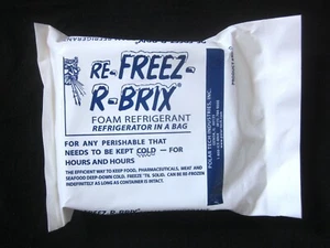 4 count RE-FREEZ-R-BRIX Foam Refrigerant RB-15 Freezer Ice Cold Pack 4-1/2" - Picture 1 of 3
