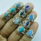 925 Silber Overlay Mix Edelstein New Look 10 Stck Ring Lot-144