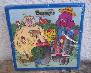 Vintage 1998 Barney Purple Dinosaur Great Adventure Party Napkins Supplies NOS
