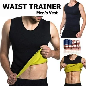 Men Neoprene Sauna Vest Sweat Shirt Redu Fat Body Shaper GYM Waist Training Tops - Picture 1 of 16