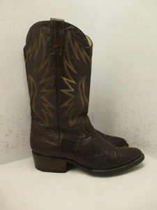 Botas vaqueras vaqueras de cuero lagarto marrón oscuro talla 8 para mujer - Imagen 1 de 12