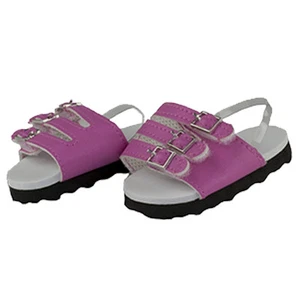 MangoPeaches Pink Doll Sandals, 3 straps, Fits 18" American Girl Dolls - Picture 1 of 2