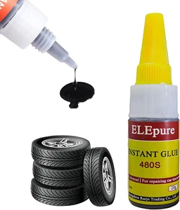 Black Tire Repair Glue Rubber Strong Adhesive Bonding for Sidewall Puncture - Picture 1 of 8