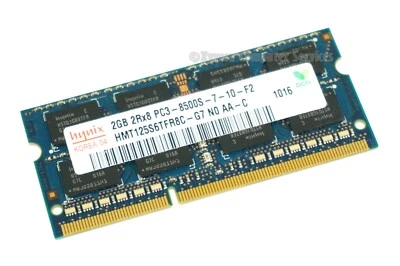 HMT125S6TFR8C-G7 GENUINE HYNIX LAPTOP MEMORY 2GB PC3-8500S DDR3 SODIMM (CA64) - Image 1 of 2