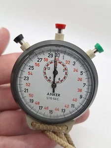 Vintage Anker 1/10 Second Stop Watch w/ Lanyard, Shock Resistant, Tested Working - Picture 1 of 6