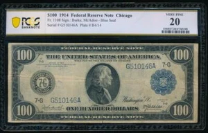 AC Fr 1108 1914 $100 FRN Chicago PCGS 20 Burke/McAdoo NICE TYPE!!! - Picture 1 of 2