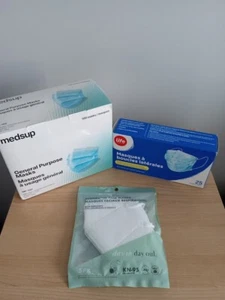 General Purpose Face Masks Disposable 3 Layers 100 Pc SEALED WHITE W/BONUS MASKS - Picture 1 of 11