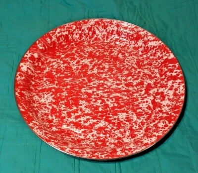 Bandeja para servir esmaltada Golden Rabbit Red Swirl 20" bandeja para catering Foto 1 de 4