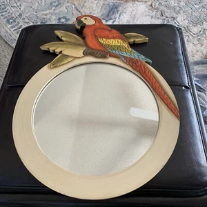 Beachcombers Decorative Bird Parrot Colorful Wall 14"/ 11" Mirror Tiki Decor - Picture 1 of 4