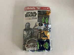 NEW Star Wars Mandalorian Baby Yoda Boys 5 Pack Brief Size 4 Cotton Underwear - Picture 1 of 4