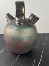 Vintage Botijo Double Spout Water Jug Ceramic Glazed