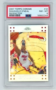 SHAQUILLE O'NEAL 2007 Topps Chrome REFRACTOR /999 Basketball Card #32 PSA 8 - Picture 1 of 2