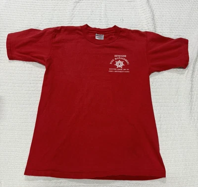 Keystone rojo vintage de una sola puntada gestión de riesgos tripulación de invierno '89-'90 talla grande Foto 1 de 4