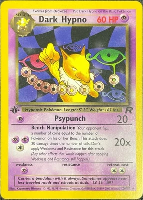 Dark Hypno 1st Edition 26/82 Team Rocket NM Condition - See Pictures! - Image 1 of 2