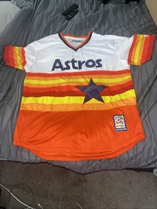 Maglia Cooperstown Majestic Coolbase Houston Astros WORLD SERIES Springer XL - Foto 1 di 5