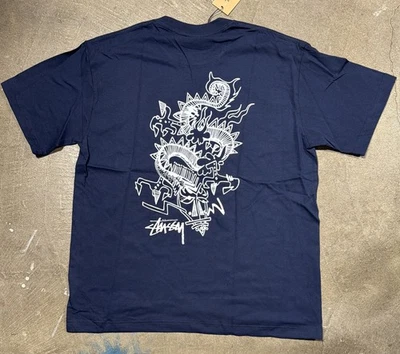 Camisa Stussy Funky Tribe Camiseta Azul Marino Camiseta Talla XL Doble Cara Ropa de Calle Foto 1 de 4
