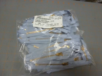 2" - 6.5 in. 100 YKK Brass Blue Pants Zippers YGRC-459 GSN8 J 7/16 KENSIN N-ANTI - Image 1 of 4
