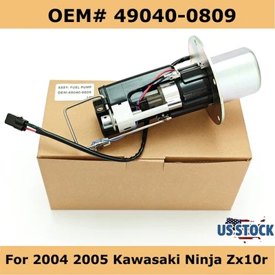 New 49040-0809 Fuel Pump Gas Sending Unit For 2004 2005 Kawasaki Ninja ZX10R US - Imagem 1 de 4