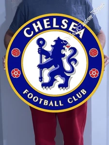 Chelsea FC Fußball Team Logo Holz Schild 20" Wanddeko Handarbeit Laser ausgeschnitten - Bild 1 von 2