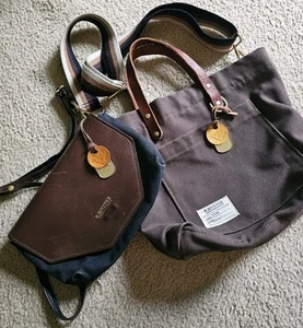 Lote Cartera R. Remachadora Patton Negra Bandolera Marrón Bolso de Mano Cuero Militar EE. UU. - Imagen 1 de 11