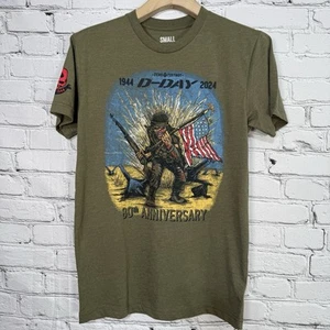 Zero Foxtrot Mens RARE T Shirt Size S Olive D-Day 80th Anniversary Graphic WW2 - Picture 1 of 16