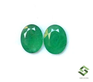 9x7 mm Natural Emerald Oval Cut Pair 3.24 CTS Calibrated Loose Gemstones - Picture 1 of 7
