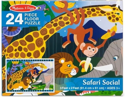 Rompecabezas de piso Melissa & Doug Safari Social Jumbo (24 piezas, 3x 2 pies) Foto 1 de 4