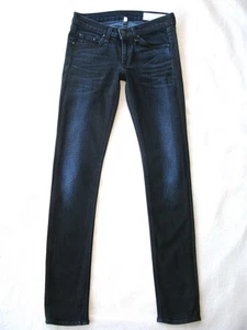 rag + bone Skinny Jeans Women Size 26 Dark Blue Distressed + Stretch L29.25 - Picture 1 of 10