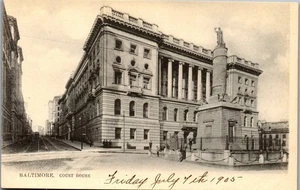 Vintage Maryland MD RPPC Postcard Street & Baltimore Court House Tuck's  - Picture 1 of 3