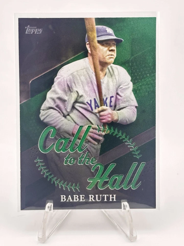 2025 Topps Series 1 Call to the Hall Babe Ruth #CTH14 GREEN Foil /99 - Image 1 of 2