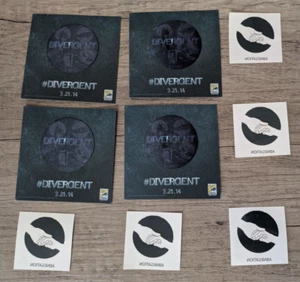 SDCC 2013 Swag Divergent Movie Decal Patch & Abnegation Tattoos Set - Picture 1 of 7