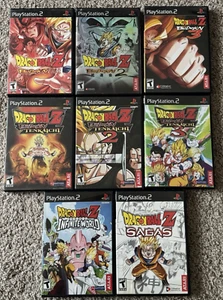 DBZ PS2 Lot (8) Black Label CIB Budokai Tenkaichi Infinite World Sagas TESTED - Picture 1 of 22