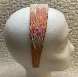 Missoni Italy Zick Zack breites Stirnband rosa orange beige lila authentisch KEIN ZIEL - Bild 1 von 11