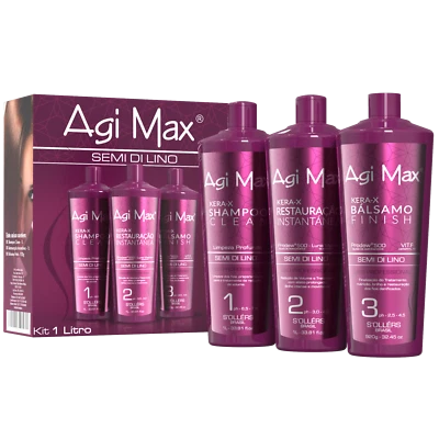 Agi Max Kera-X S'oller Semi di Lino Hair Straightening Red Soller Treatment 3x1L - Image 1 of 4