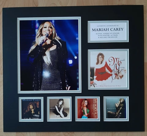 MARIAH CAREY - SUPERB SIGNED / AUTOGRAPHED DISPLAY - SINGLES COLLECTION - COA Cover