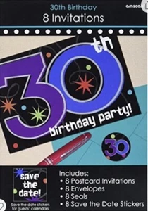 OVER THE HILL 30th BIRTHDAY INVITATIONS (8) ~ Party Supplies Stationery Cards  - Picture 1 of 2