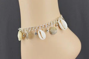 Pulsera de tobillo ajustable Silver Shell tobillo 8 - 11 pulgadas tobillo - Imagen 1 de 4