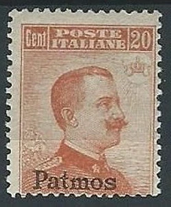 1917 EGEO PATMO EFFIGIE 20 CENT SENZA FILIGRANA MH * - ED924 - Picture 1 of 1
