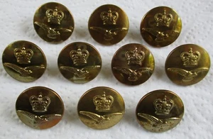 10x RAF: "ROYAL AIR FORCE BRASS GREATCOAT BUTTONS" (23mm, 1950's, Firmin, London) - Bild 1 von 4