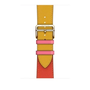 Hermès Band Single Tour 44 mm Rose Azalée Capucine Ambre Band neuf en boite - Photo 1 sur 3