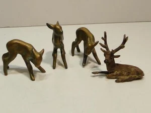 Three Vintage Metal Deer Figurines and One Buck Figurine Germany - Picture 1 of 4
