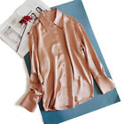 New Ol Elegant 100% Silk Shirt Womens Mulberry Silk Button-Down Blouse Tops