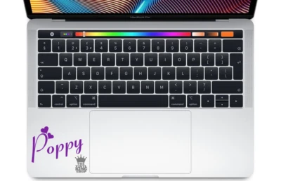 Personalised Name Sticker Fiolex Font - Laptop Vinyl Decal Mac custom touch pad - Image 1 of 4