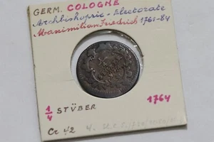 🧭 🇩🇪 GERMANY COLOGNE 1/4 STUBER 1764 B66 #554 - Imagen 1 de 3