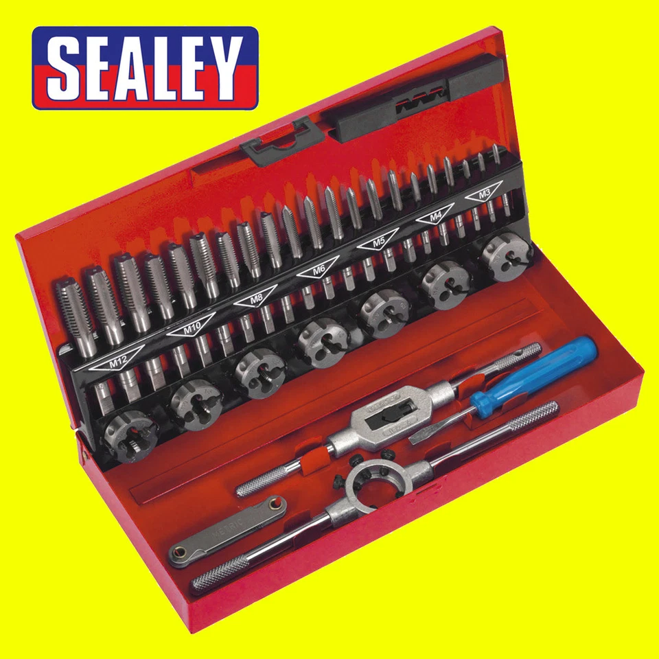Conjunto de torneiras e matrizes Sealey AK3015 32 peças matrizes divididas - Métrico - Imagem 1 de 1