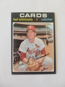 TED SIMMONS ROOKIE 1971 TOPPS BASEBALL CARD #117 ST. LOUIS CARDINALS MINT