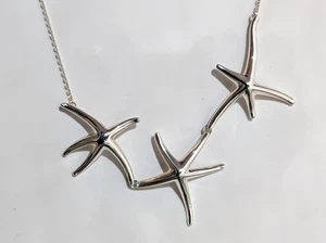 Tiffany & Co. - Elsa Peretti Sterling Silber Triple Seestern Halskette mit Box - Bild 1 von 17