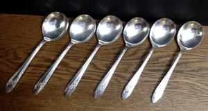 Oneida Community QUEEN BESS II Tudor Plate Gumbo Soup Spoons LOT of 6 - Picture 1 of 6